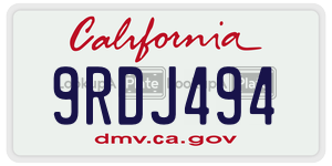 9RDJ494 license plate in California