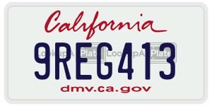 9REG413 license plate in California
