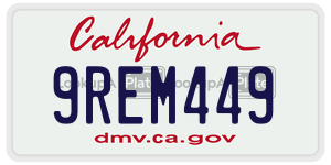 9REM449 license plate in California