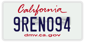 9REN094  license plate in CA