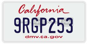 9RGP253 license plate in California