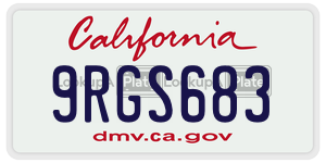9RGS683  license plate in CA