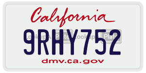 9RHY752 license plate in California