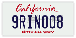 9RIN008 license plate in California