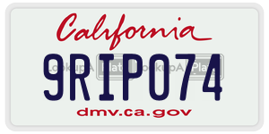 9RIP074 license plate in California
