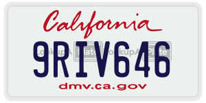 9RIV646 license plate in California