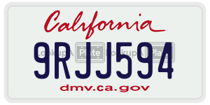 9RJJ594 license plate in California