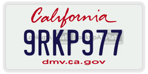 9RKP977 license plate in California