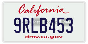 9RLB453 license plate in California