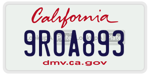 9ROA893  license plate in CA