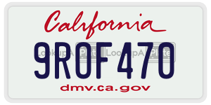 9ROF470 license plate in California