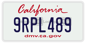 9RPL489  license plate in CA