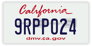 9RPP024  license plate in CA