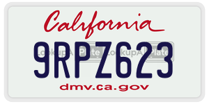 9RPZ623 license plate in California