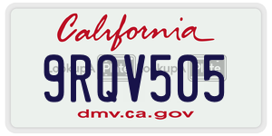 9RQV505 license plate in California