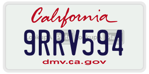 9RRV594  license plate in CA