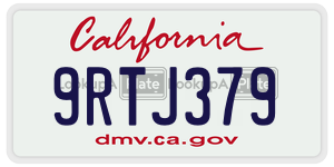 9RTJ379  license plate in CA