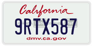 9RTX587 license plate in California