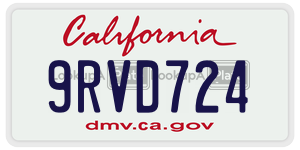 9RVD724 license plate in California