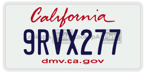 9RVX277 license plate in California