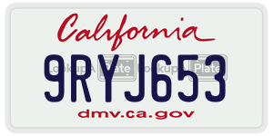 9RYJ653  license plate in CA