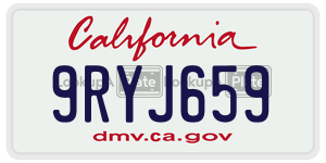 9RYJ659  license plate in CA