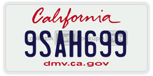 9SAH699 license plate in California