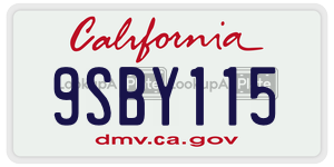 9SBY115 license plate in California