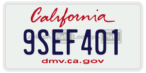 9SEF401  license plate in CA