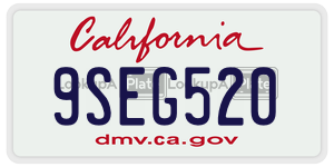 9SEG520 license plate in California