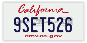 9SET526 license plate in California