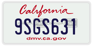 9SGS631 license plate in California