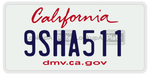 9SHA511 license plate in California