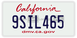 9SIL465  license plate in CA