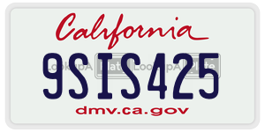 9SIS425 license plate in California