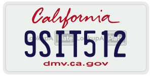 9SIT512 license plate in California