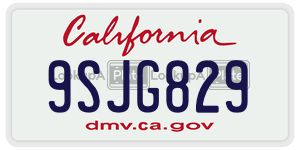 9SJG829  license plate in CA