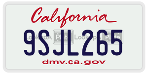 9SJL265 license plate in California