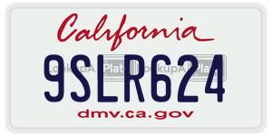 9SLR624 license plate in California
