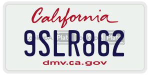 9SLR862 license plate in California