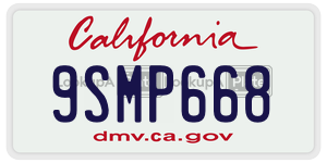 9SMP668  license plate in CA