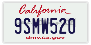 9SMW520  license plate in CA