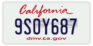 9SOY687 license plate in California