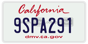 9SPA291 license plate in California