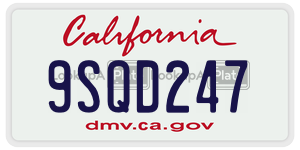 9SQD247 license plate in California
