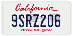 9SRZ206 license plate in California