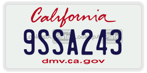 9SSA243 license plate in California
