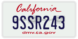 9SSR243 license plate in California