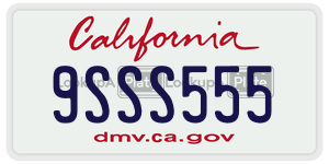 9SSS555  license plate in CA