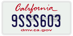 9SSS603  license plate in CA